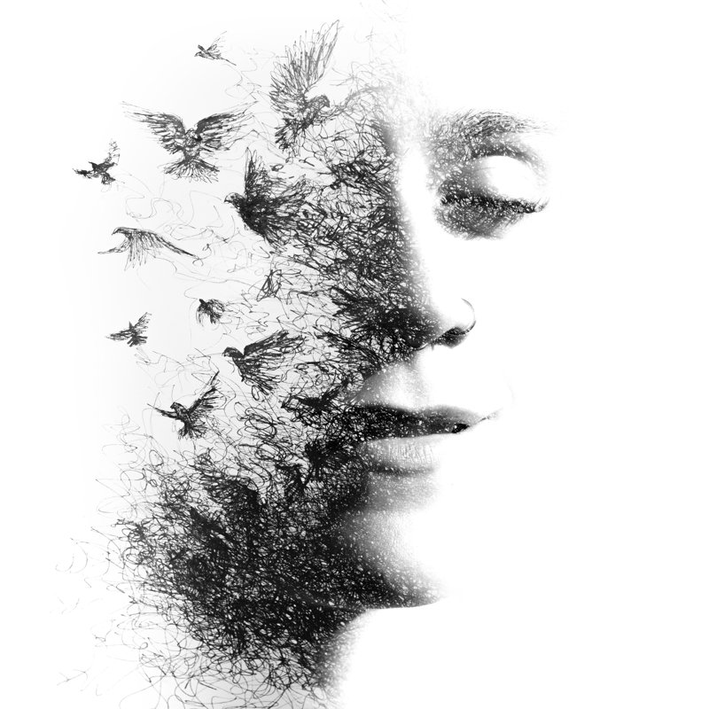 Woman With Closed Eyes by LUMEZIA - Wrapped Canvas Print, 30cm H x 30cm W