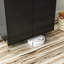 Armoire à vin Home avec capacité de 12 bouteilles, tablette réglable, pieds hauts pour le nettoyage, rangement moderne noir, pieds en métal, petites maisons convenables -