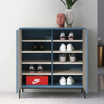 Navy Blue Manufactured wood Shoe Storage