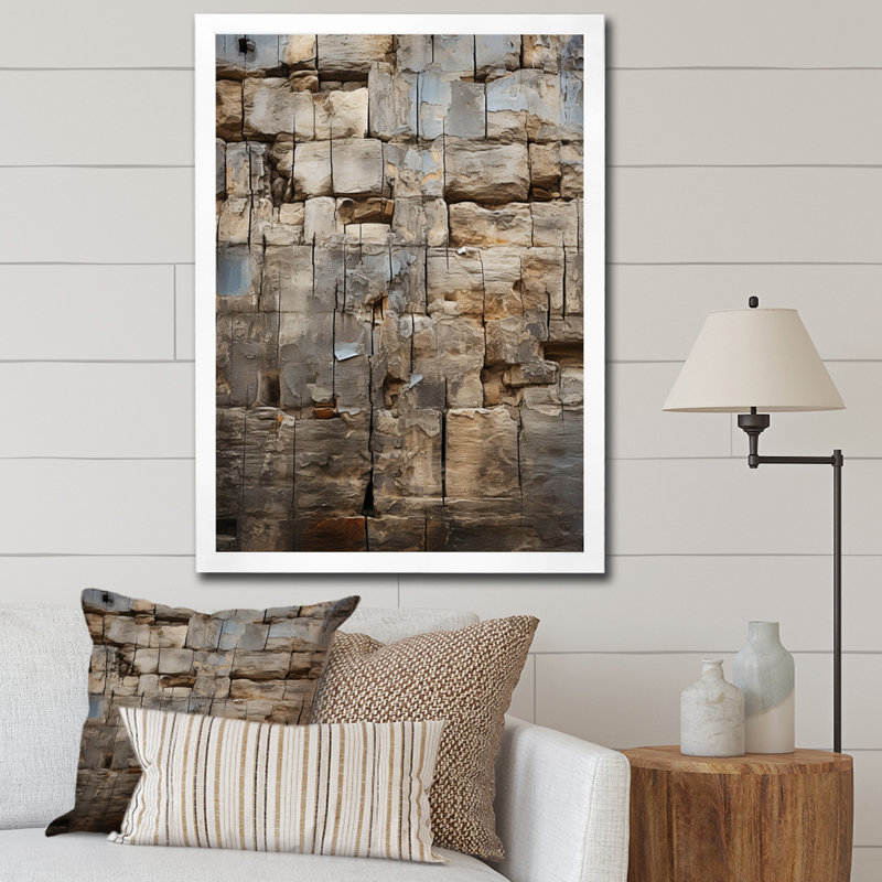 «Baljeet Hebrew Western Wall Collage II», reproduction sur toile encadrée, H 20 po x l 12 po x P 1 po, Cadre photo blanc