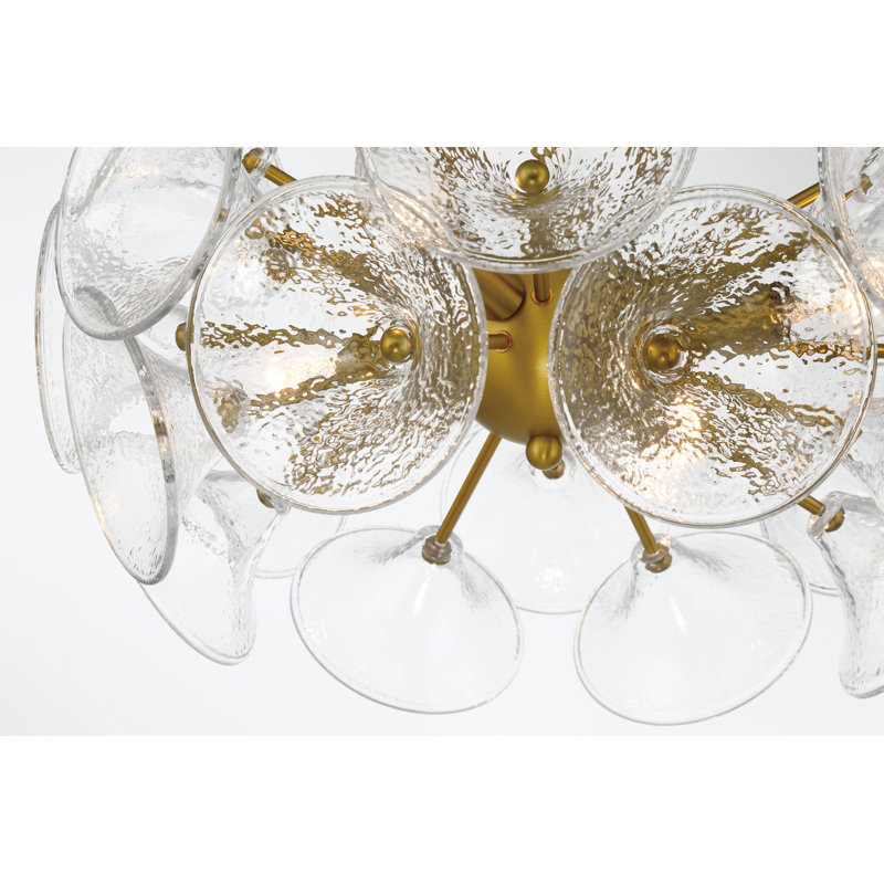 Everly Quinn Ponti - 4 Light Semi Flush Mount In Soft Brass Finish
