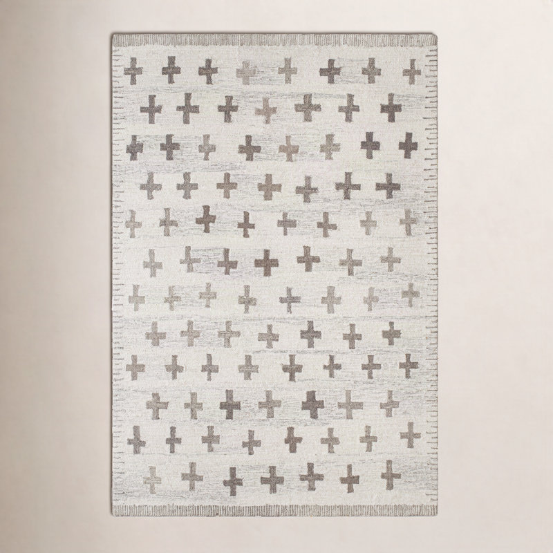 Tapis rectangulaire en laine touffeté à la main Niara, Rectangle 8 pi 10 po x 12 pi