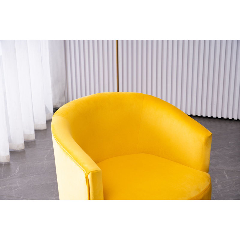 Lyela Upholstered Accent Chair, Yellow Velvet