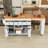 Kitchen Island with Extendable Dining Table, Open Shelves, 3 Drawers and Power Outlet-2085342657