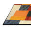 Tapis orange/beige/bleu foncé contemporain-73691425