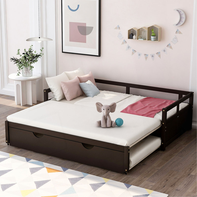 Lit de jour extensible avec couchette, lit de jour en bois avec couchette