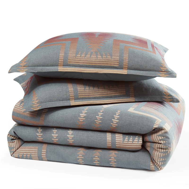 Full Slate Cotton Reversible Comforter Set