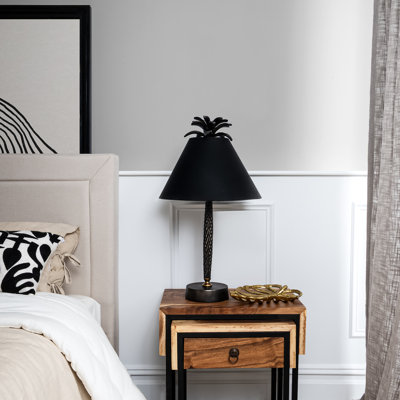 Palm Tree Metal Base Table Lamp