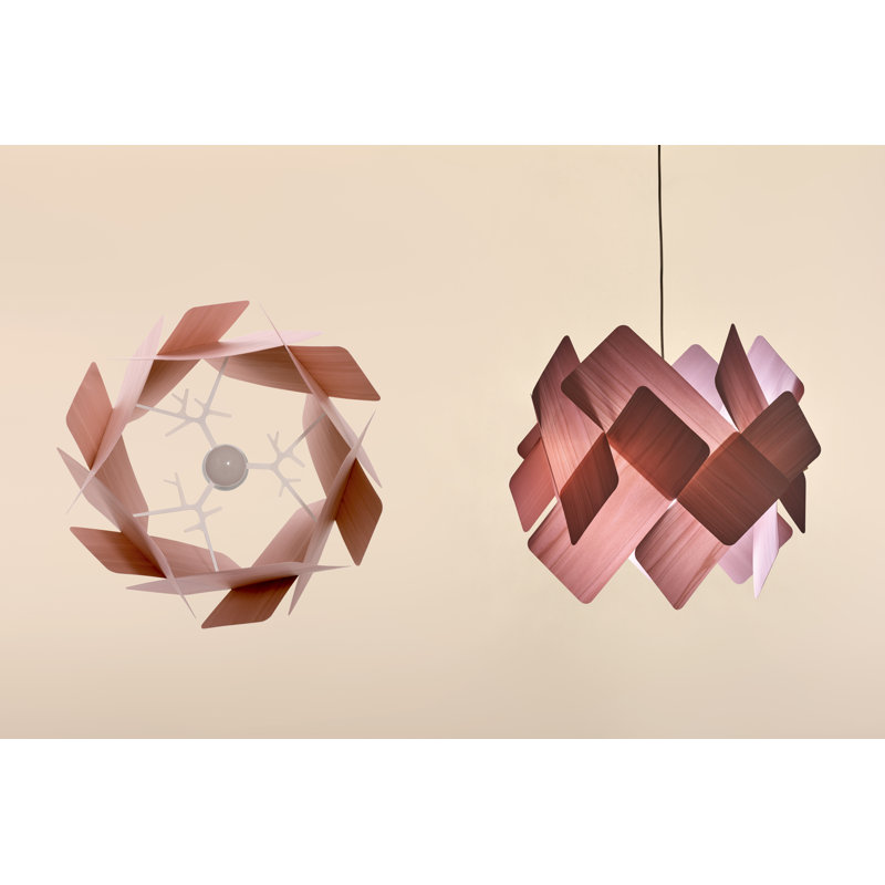 1 - Light Pendant, Pale Rose, Matte Black, E26 Base