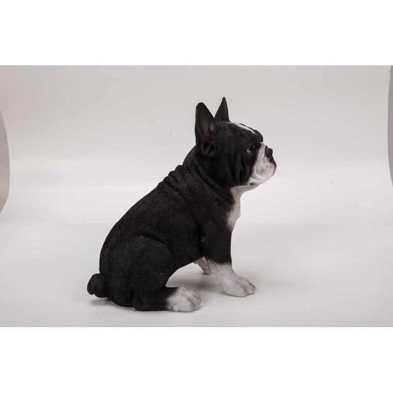 Statue chiot bulldog français assis