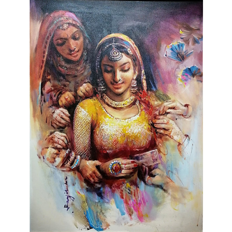 Le moment avant le mariage, peinture | Peinture murale décorative