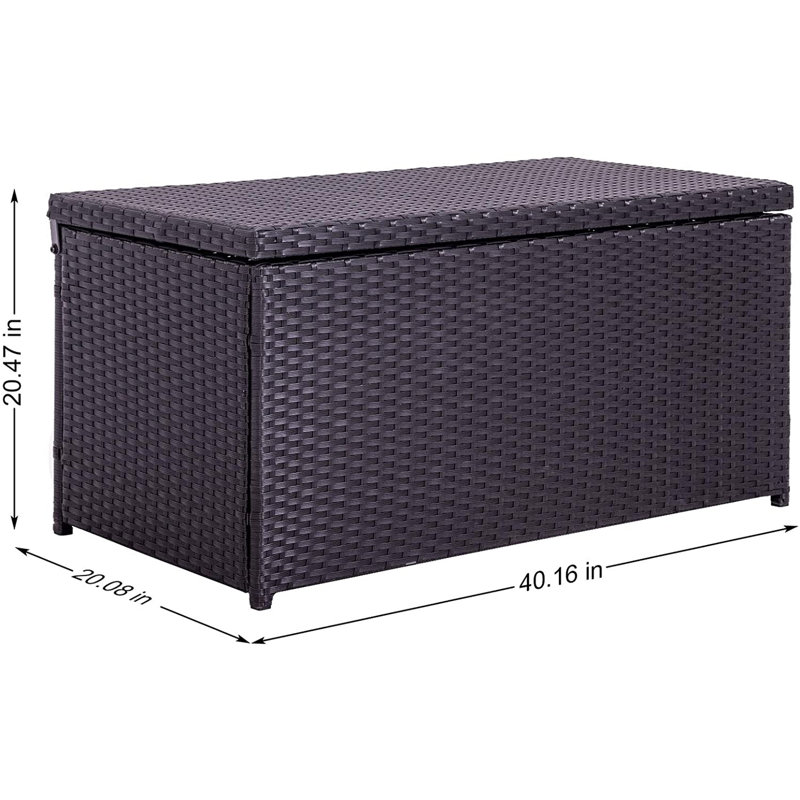 Boîte de rangement extérieure en osier 60 gallons Aura