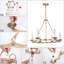 Caraviello 6 - Light Candle Style Wagon Wheel Chandelier-1707067723