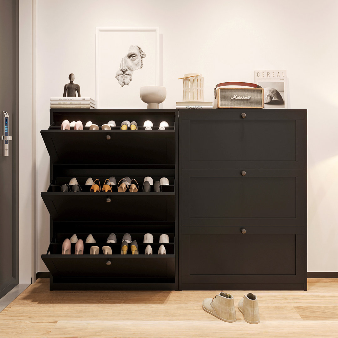 Shoe Cabinet With 3 Flip Drawers (Set of 2) Lark Manor™ 