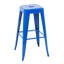 Tabourets de bar en métal bleu sans dossier, hauteur de comptoir 76 cm (30 pouces), ensemble de 2, non empilables, montage facile, stables et compacts, pour bar, salle à manger, cuisine, salle à manger, métal de qualité.