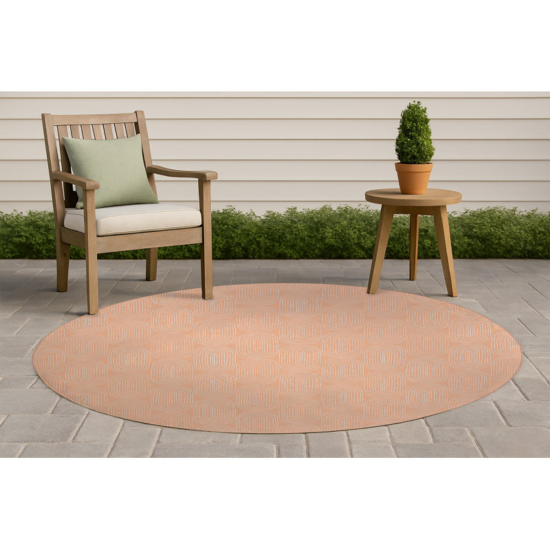 Tapis d'extérieur antidérapant Earthy Embrace, Rond 5 pi