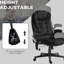 Fauteuil de bureau avec massage et chaleur, rembourré, hauteur de siège réglable, chauffage de bureau en velours noir 6 vibrations, siège, inclinable,