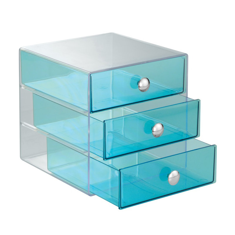 Rangement à 3 tiroirs en plastique Clint, Aqua