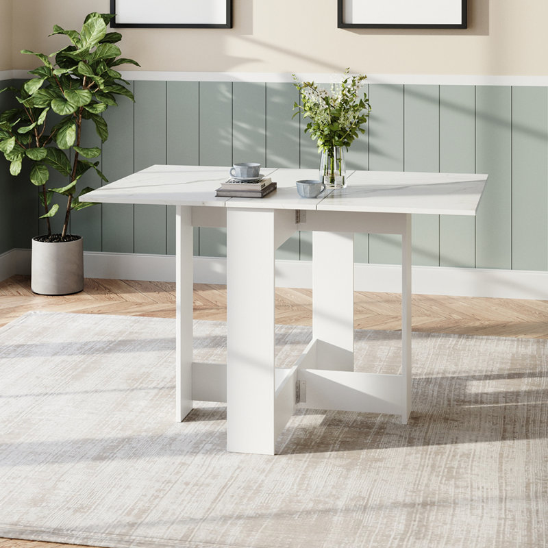 Foldable Wooden Drop Leaf Dining Table, 73 cm H x 120 cm W x 76 cm D