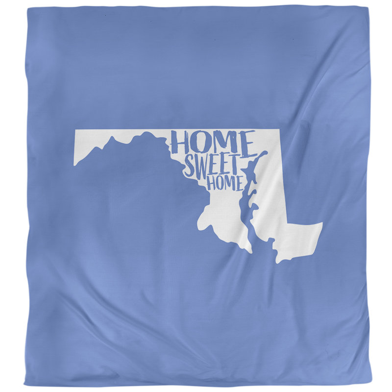 Housse de couette simple pour la maison Maryland, Microfibre, Housse de couette pour très grand lit, Bleu
