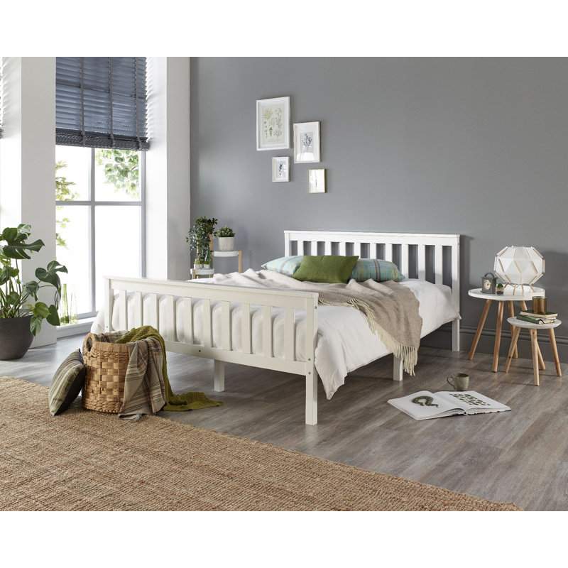 Atlantic Bed Frame with Bonnel Mattress, Double (143.5 x 197 cm), White