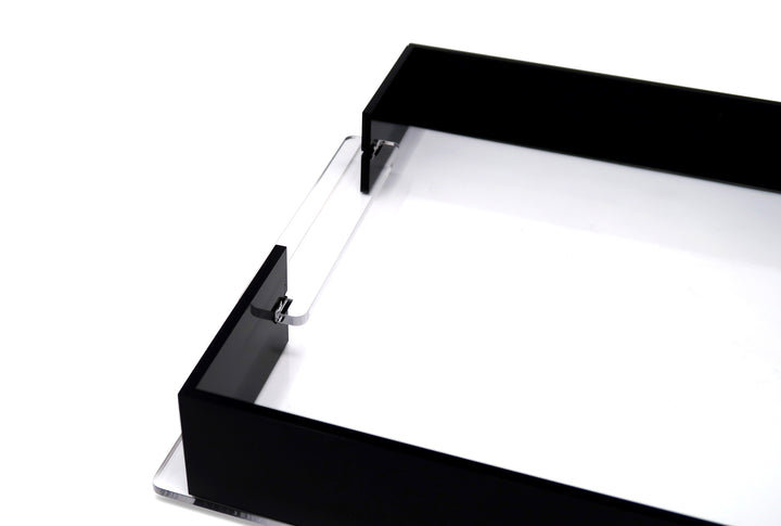 Acrylic Rect. Tray with Sides, 17.75"L x 11.75"W, Black