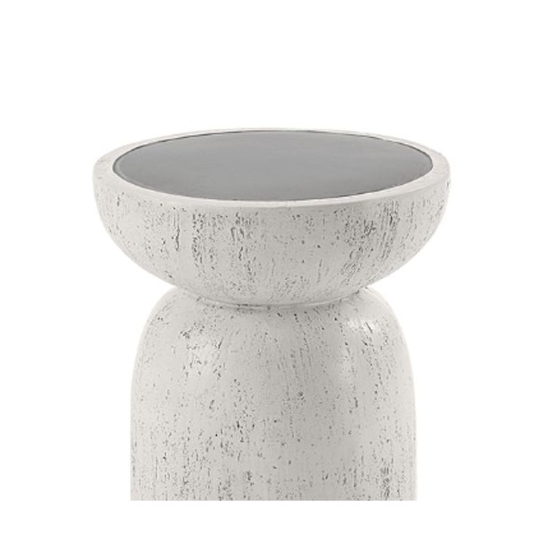 Table d'appoint en fibre de béton naturel gris