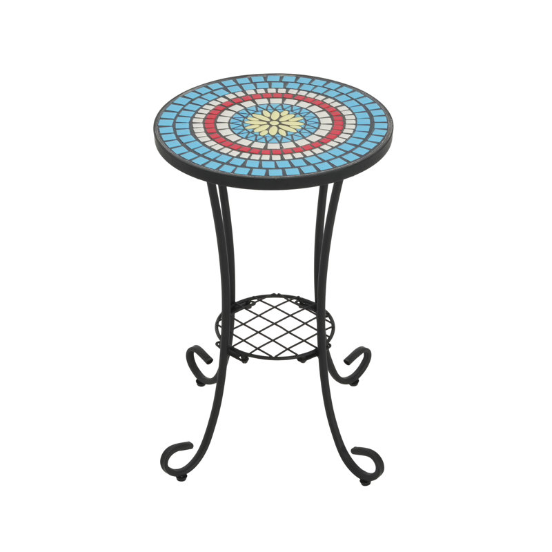 Patio Side Table with Shelf
