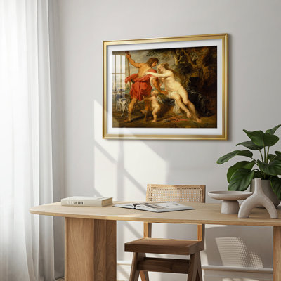 Vénus et Adonis - Pierre Paul Rubens - Encadré - Sous passe-partout et encadrement sous verre acrylique, grand tableau pour salon
