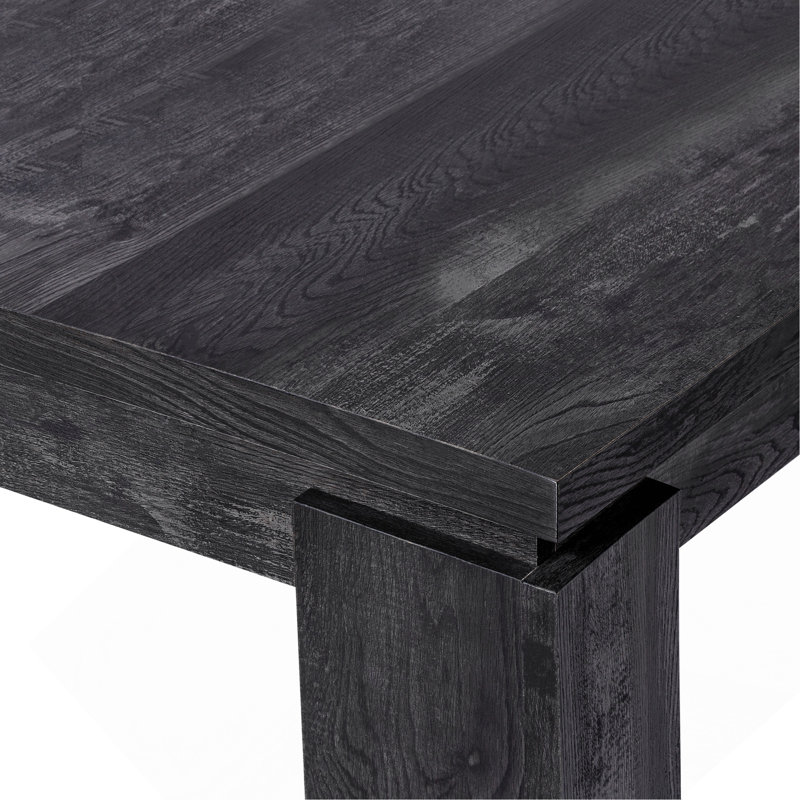 Table de salle à manger et de cuisine rectangulaire en stratifié de style contemporain et moderne Minter, Noir