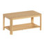 Table basse de coin en bois avec tablette de rangement Arc