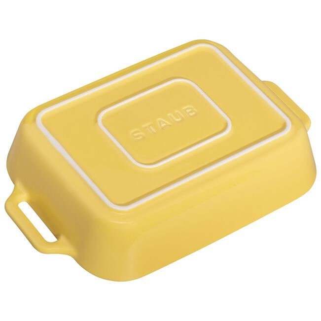 Staub Ceramic 2-piece Rectangular Baking Dish Set, Citron