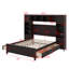 Lit double en bois avec tablette et armoire-869726733