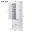 70 po Armoire de rangement autoportante blanche à 3 tiroirs pour salle de bain / bureau