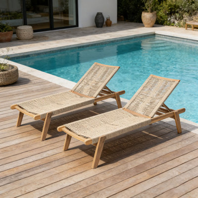 Chaise longue d'extérieur en corde