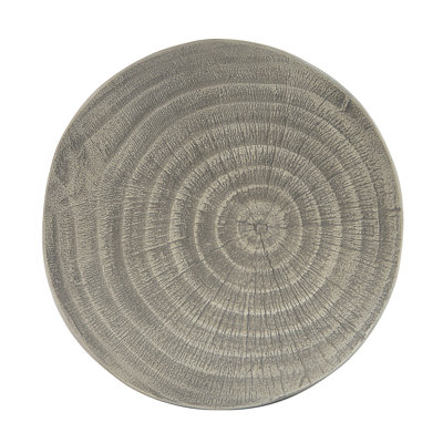 Hollow Round Side Table With Unique Wood Grain Texture, Stable Base For Indoor And Outdoor Use