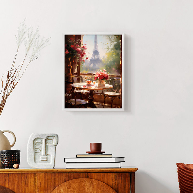 Paysages de la série Cccxx - reproduction encadrée de qualité supérieure - prête à être accrochée - aucun clou requis, Blanc