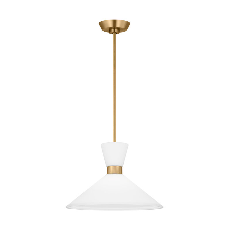 Luminaire suspendu moyen 1 lumière Belcarra, Laiton satiné