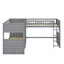 Lit superposé avec lit mezzanine attaché et tiroirs de rangement intégrés-129063745