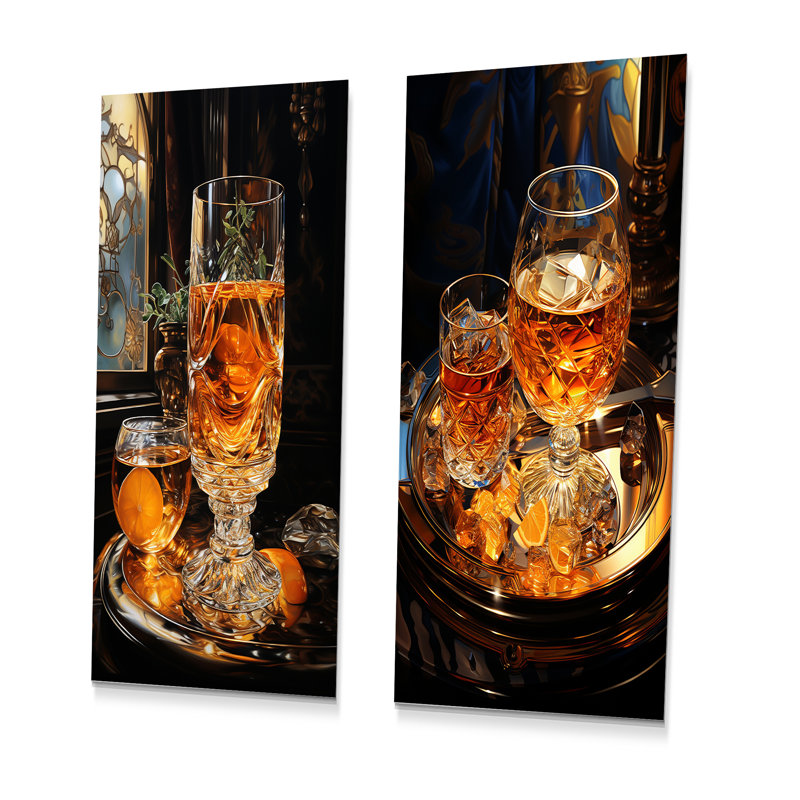 Liquide whisky en verre Elegance - ensemble de salon 2 pièces, H 28 po x l 24 po