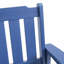 Banc bleu foncé résistant aux intempéries, avec assise large et dossier ventilé, pour parcs extérieurs, structure stable et ergonomique, idéal pour les cours familiales.