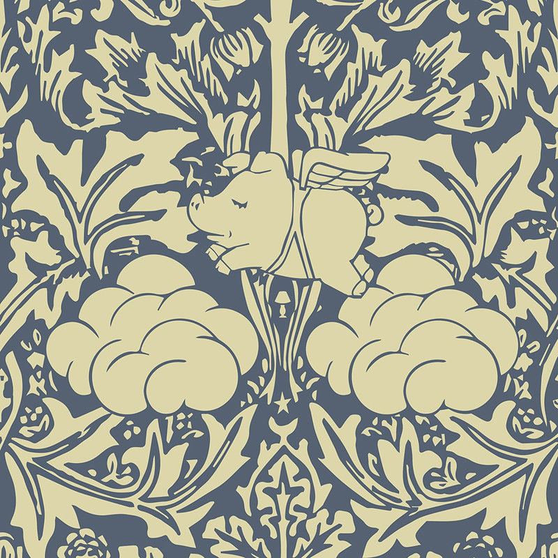 Shelley 10m x 52cm Matte Paste the Wall Wallpaper Roll, Cream/Blue
