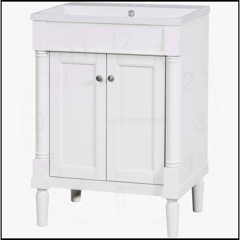 Meuble-lavabo 24 po avec lavabo supérieur, Blanc