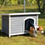 Grande niche pour chien d'extérieur en bois, toit imperméable, plancher surélevé-299163845-299163846