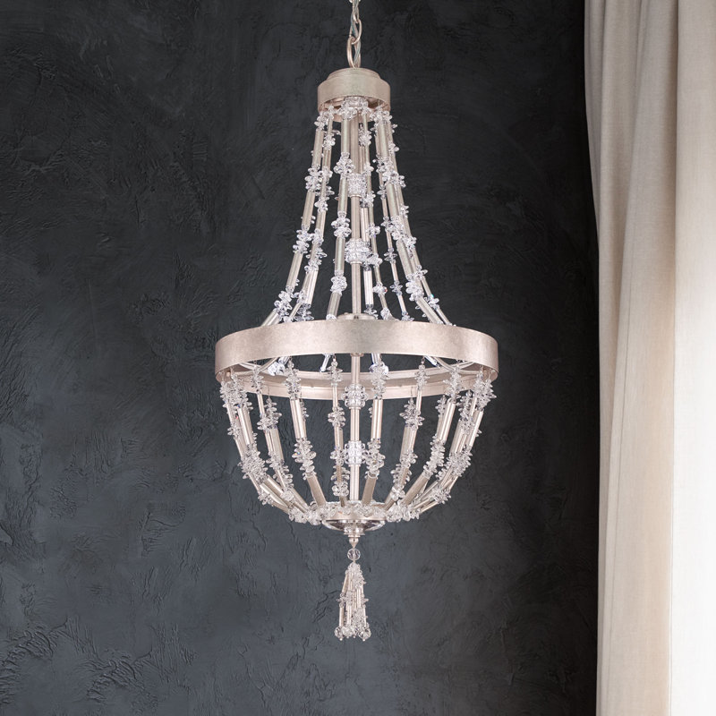 Bali 1 - Light LED Chandelier, Antique Silver, 16"W x 28.5"H