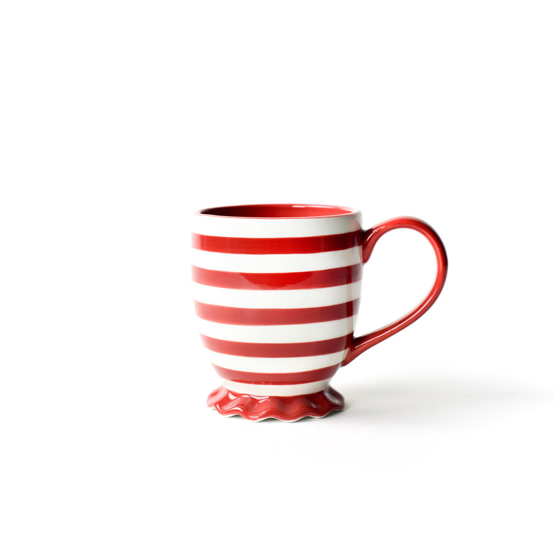Red Stripe Ruffle Mug