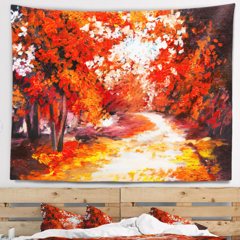 Forêt de paysage dans la tapisserie d'automne, H 50 po x l 60 po