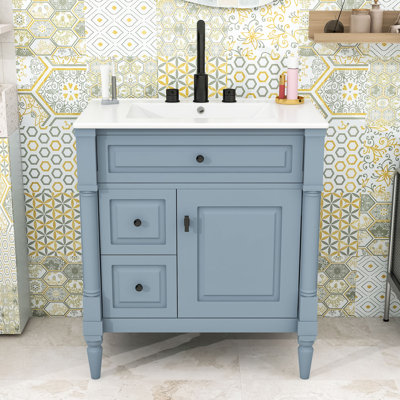 Freestanding Bathroom Vanity with Adjustable Storage