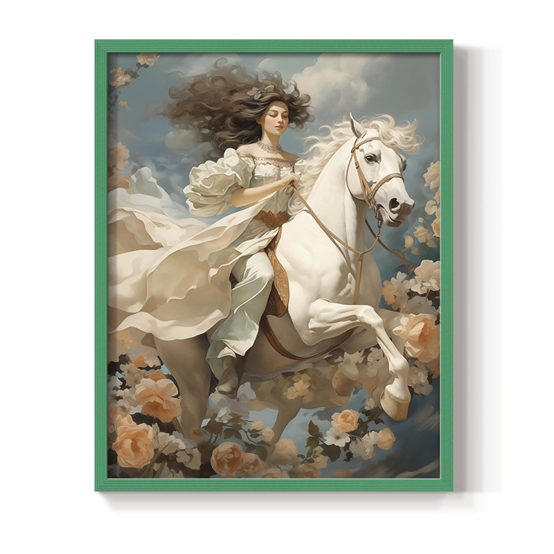 Reproduction encadrée WOMEN Series CMLII - bois massif, H 30 po x l 24 po, Vert