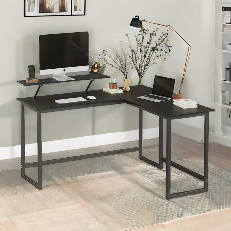 50cm W L-Shaped Computer Desk With Monitor Stand